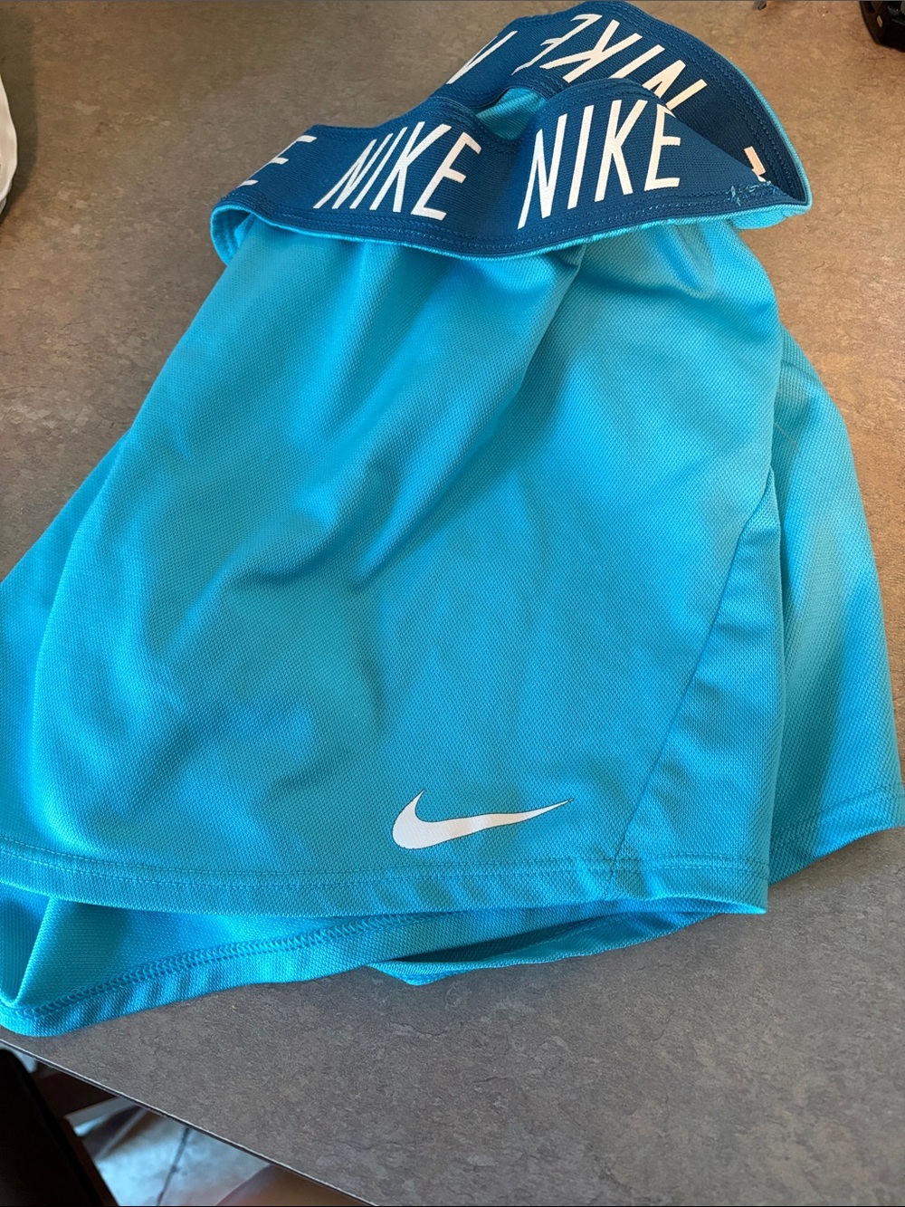 Nike Women's Athletic Shorts - Bright Teal with White Swoosh